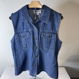 Stonebridge Petites Denim Vest Sleeveless Size MP E0059